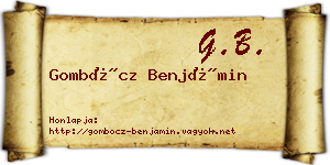 Gombócz Benjámin névjegykártya